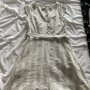 Blue and white striped dress